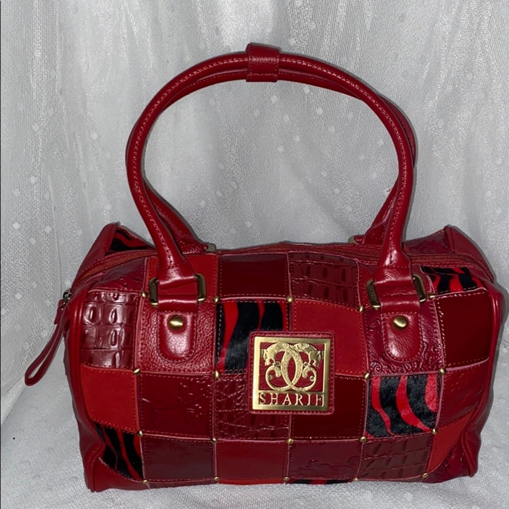 Sharif Res Leather patchwork Shoulder Bag